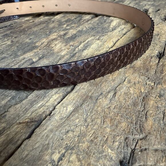 Claudio Orciani Beautiful Brown Real Python Snake Belt Made In Italy Size 30 main image 6